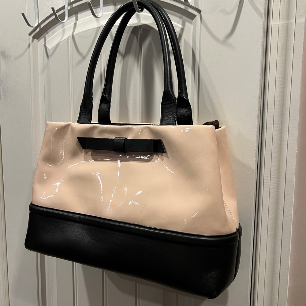 Kate Spade Pink Black Patent Leather Satchel Handbag - Picture 9 of 16
